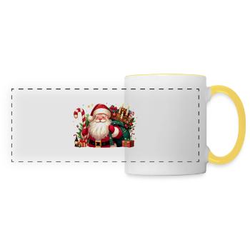santa fun 9 - Mug panoramique contrasté et blanc - blanc/jaune - Devant