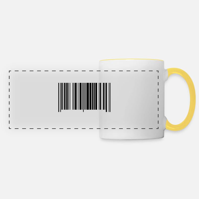 Fabriqué en 2011 Barcode Gift - Mug panoramique contrasté et blanc - blanc/jaune