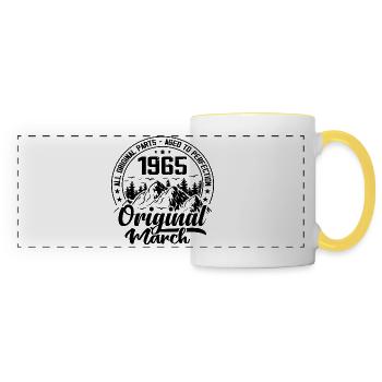 1965 March Original: 59 Years Anniversary Gift - Panoramic Mug - white/yellow - Front