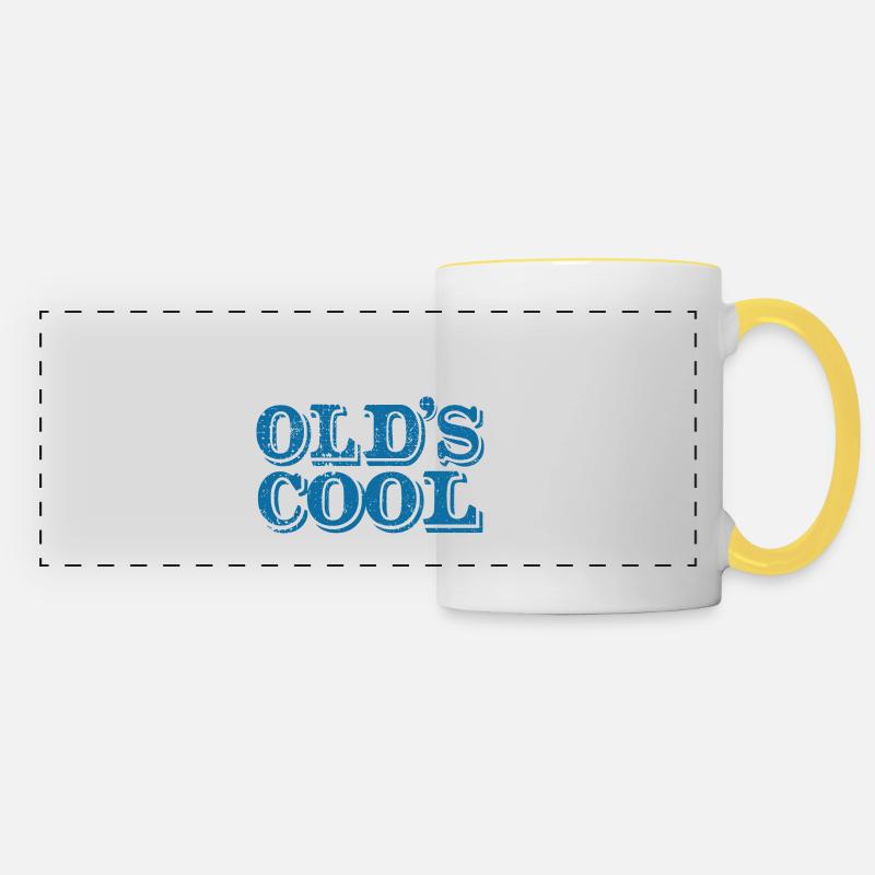 Old'S Cool - Oldschool - Formerly everything was better - Panoramic Mug - white/yellow