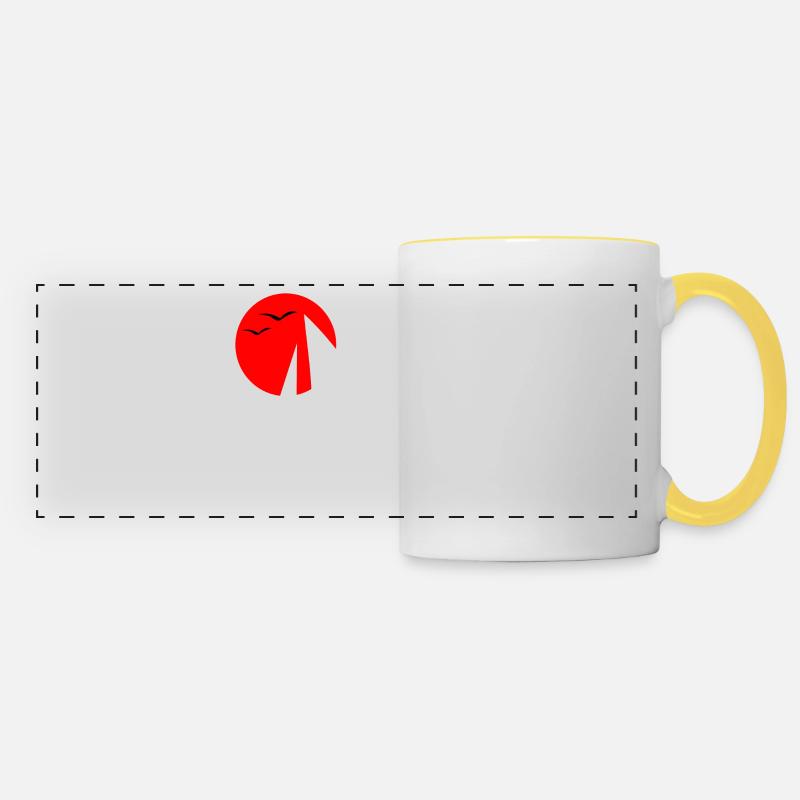 Sailing Black - Panoramic Mug - white/yellow