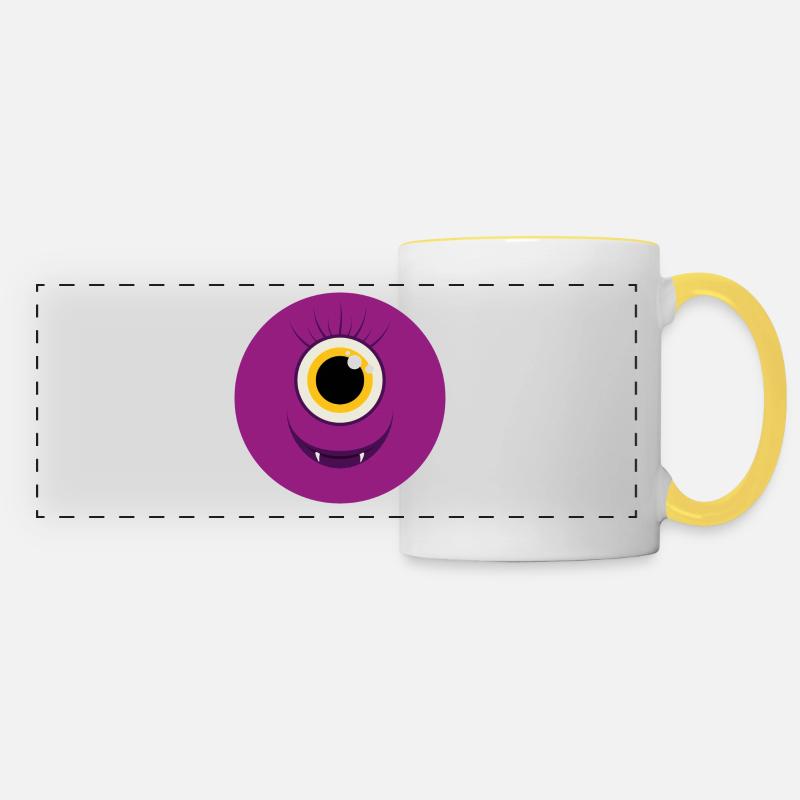 Monster / Alien Mama - Panoramic Mug - white/yellow
