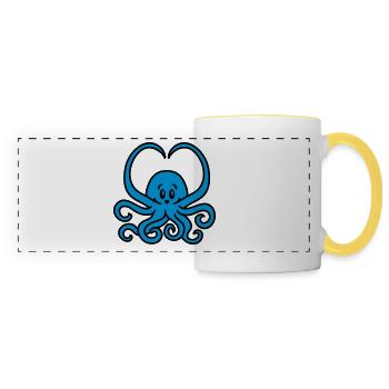 Coeur Squid - Mug panoramique contrasté et blanc - blanc/jaune - Devant