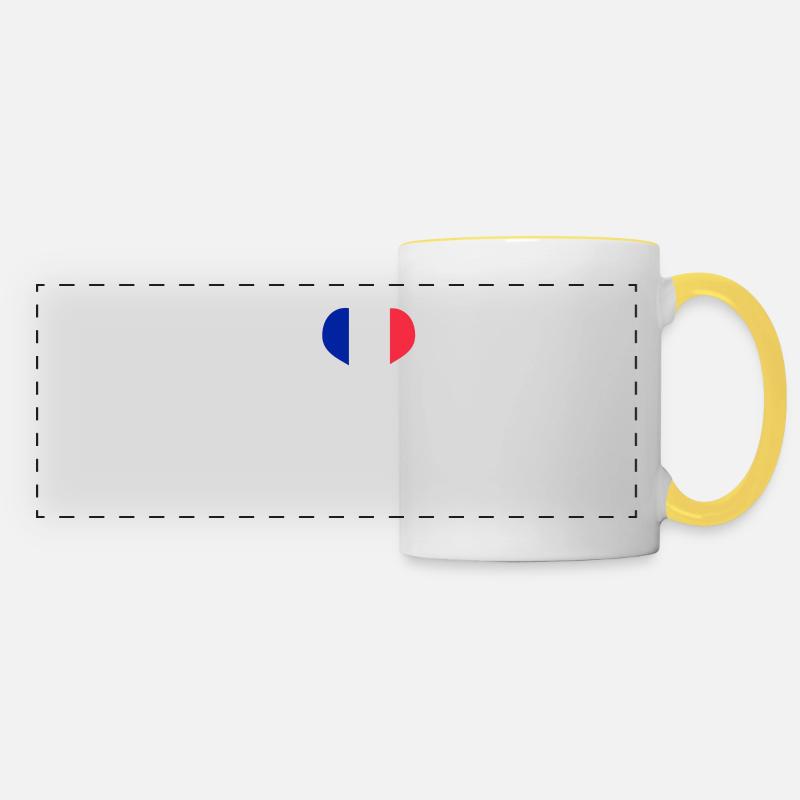 J'aime GRENOBLE - Mug panoramique contrasté et blanc - blanc/jaune