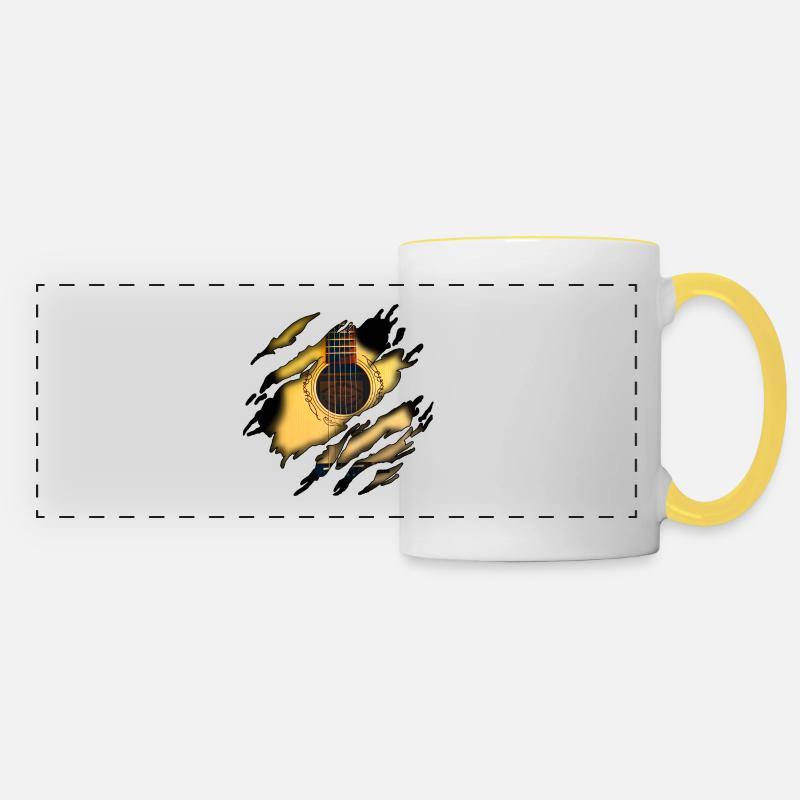 Acoustic guitar in me - Panoramic Mug - white/yellow