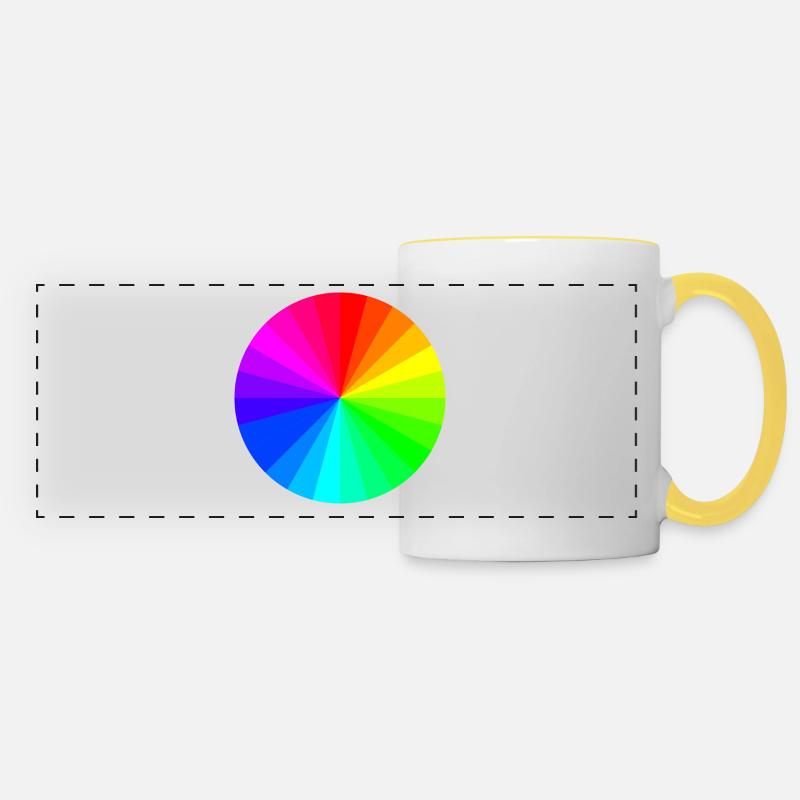la roue de couleur - Mug panoramique contrasté et blanc - blanc/jaune