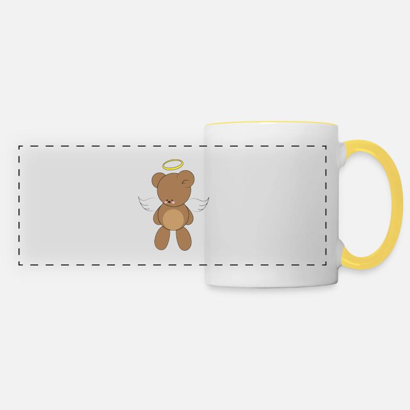 Teddy angel - Panoramic Mug - white/yellow