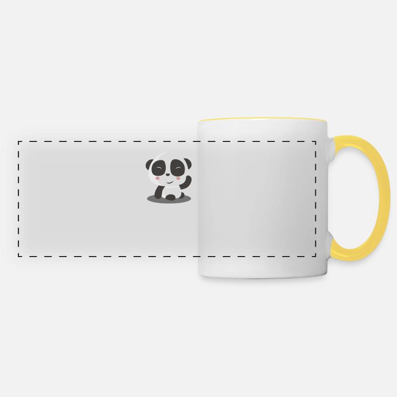 Panda Destroy Racism Against Racism Gift - Panoramic Mug - white/yellow