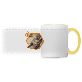 Katze Bengalkatze Siam Perser Geschenk - Panoramatasse - Weiß/Gelb - Vorne