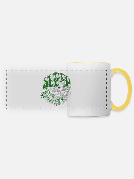 Schlafband Merch - Panoramatasse - Weiß/Gelb