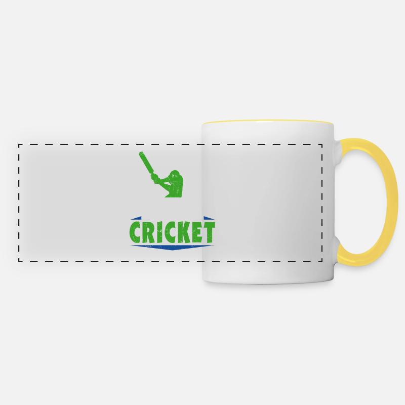 Funny cricketer cricket team cricket gift - Panoramic Mug - white/yellow
