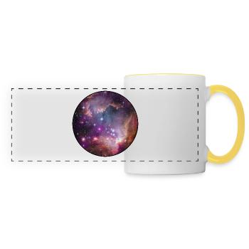 Galaxy - Space - Stars - Cosmic - Art - Universe T - Mug panoramique contrasté et blanc - blanc/jaune - Devant