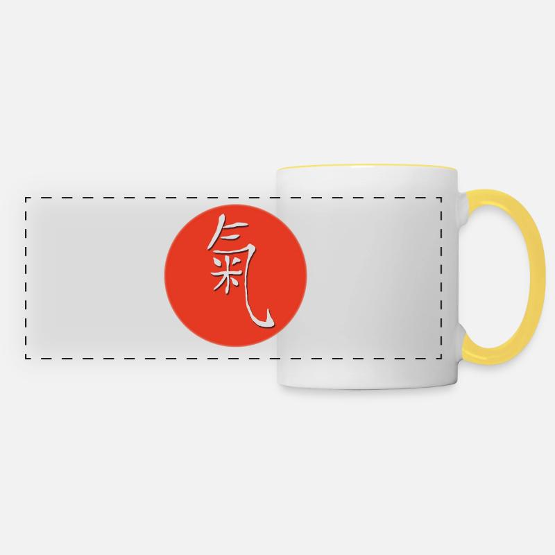 red chi - Mug panoramique contrasté et blanc - blanc/jaune