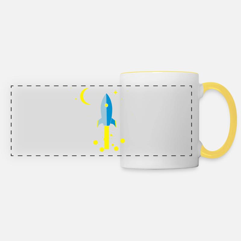 rocket - Panoramic Mug - white/yellow