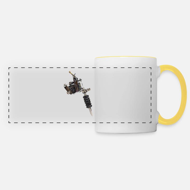 Tattoo Machine - Panoramic Mug - white/yellow