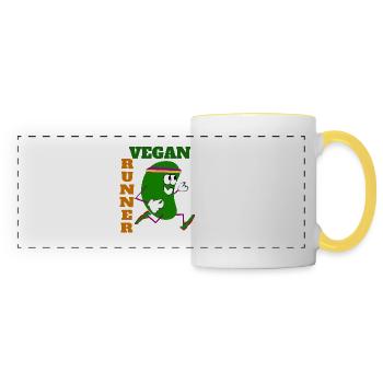 Vegan Runner Bean - Mug panoramique contrasté et blanc - blanc/jaune - Devant