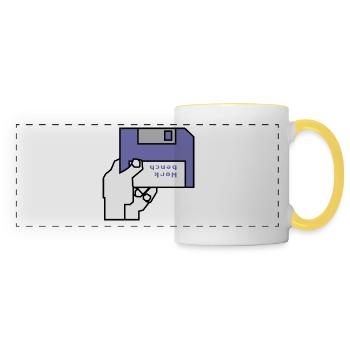 Banc de travail - Mug panoramique contrasté et blanc - blanc/jaune - Devant