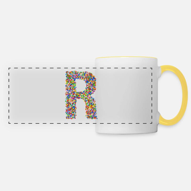 R - Panoramic Mug - white/yellow