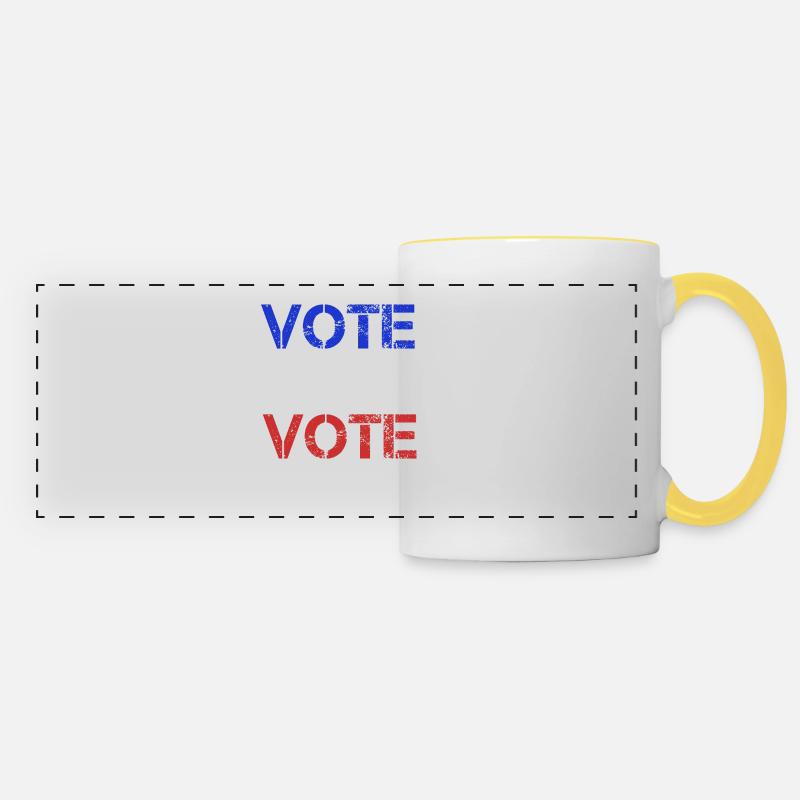 Vote Vote Vote - Panoramic Mug - white/yellow