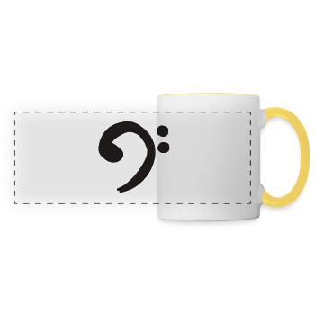 Bass Clef - Black - Panoramic Mug - white/yellow - Front