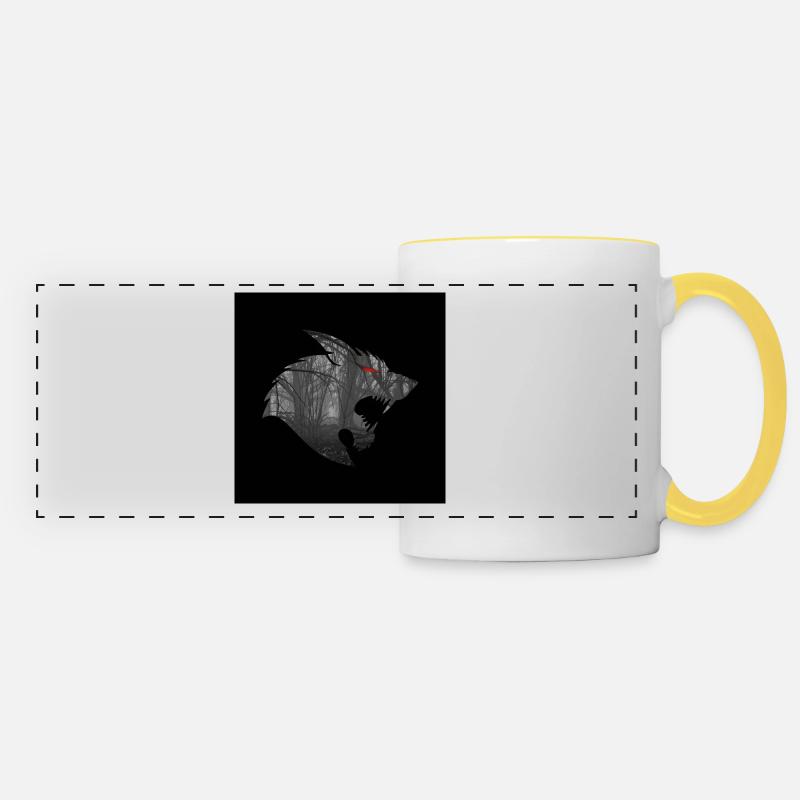 LOUP-GAROU - Mug panoramique contrasté et blanc - blanc/jaune