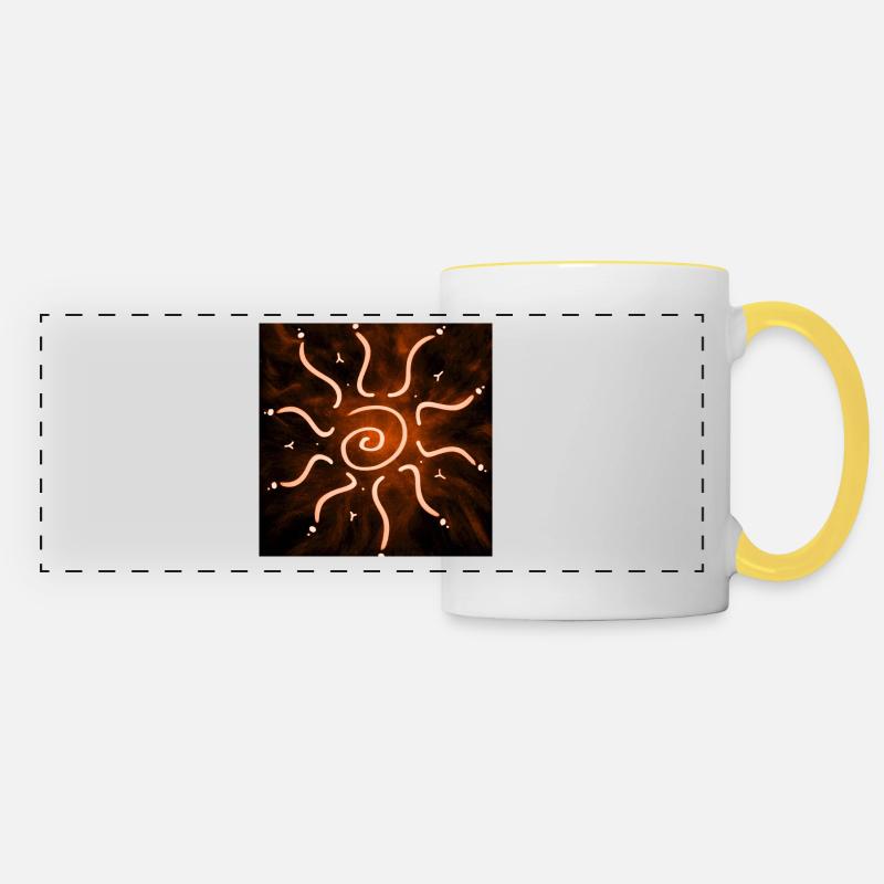 ORANGE HOT SUN - Panoramic Mug - white/yellow