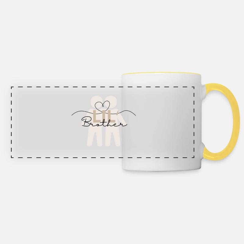 Little brother - Panoramic Mug - white/yellow