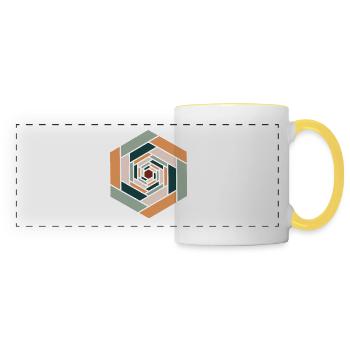 Colored infinity hexagon - Panoramic Mug - white/yellow - Front
