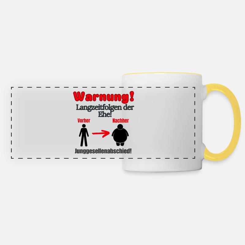 Bachelor party - Panoramic Mug - white/yellow