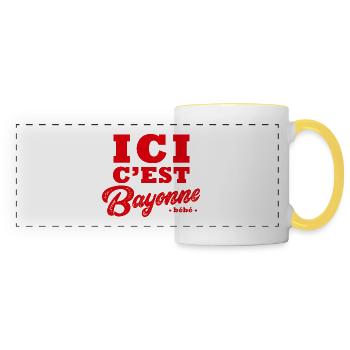 Bayonne Bayonnais fête fiera fêtes - Mug panoramique contrasté et blanc - blanc/jaune - Devant