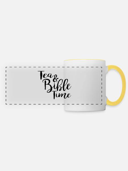 Tea & Bible Time - Panoramatasse - Weiß/Gelb