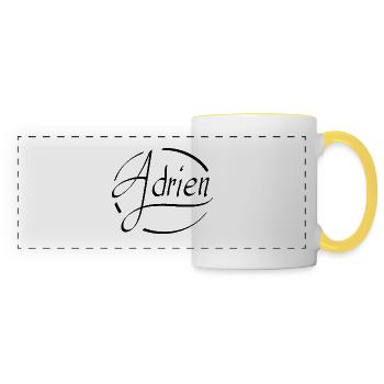 Adrien - Mug panoramique contrasté et blanc - blanc/jaune - Devant
