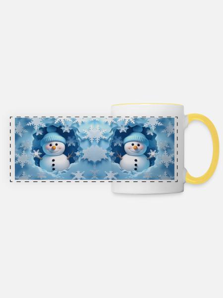 Design 3 MUG 11 OZ - Panoramatasse - Weiß/Gelb