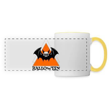 Halloween - Mug panoramique contrasté et blanc - blanc/jaune - Devant