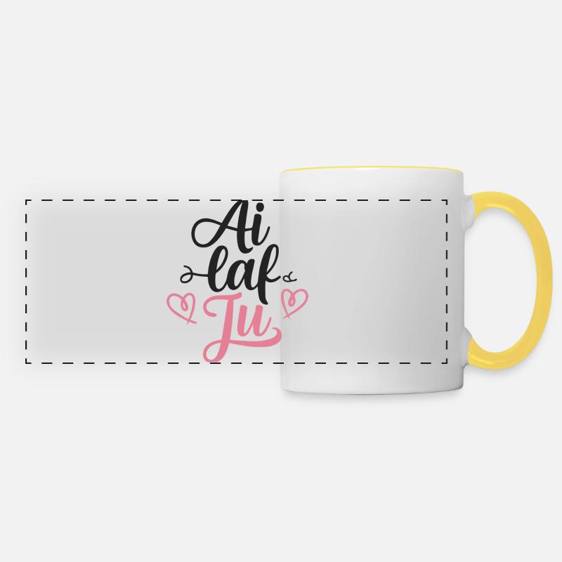 i laf ju - Panoramic Mug - white/yellow