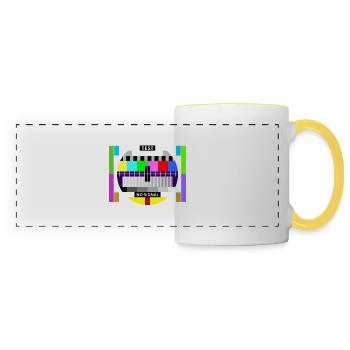 Image d’essai Télévision Écran De clôture d’émission Affichage - Mug panoramique contrasté et blanc - blanc/jaune - Devant