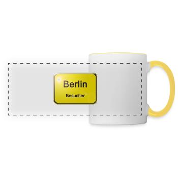 Ortsschild Berlin Besucher - Panoramic Mug - white/yellow - Front