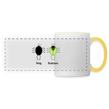 Bug vs fonctionnalité - Mug panoramique contrasté et blanc - blanc/jaune - Devant