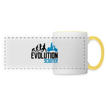 motor evolution electric scooter clipart elek - Panoramic Mug - white/yellow - Front