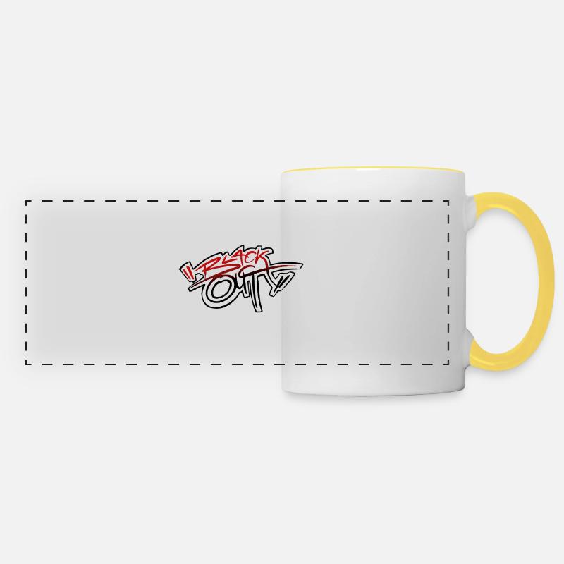 Grafitti "BlackOut" - Panoramic Mug - white/yellow