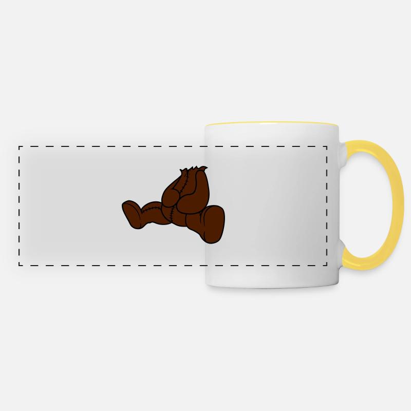 demolished head beheaded dead murder headless tedd - Panoramic Mug - white/yellow