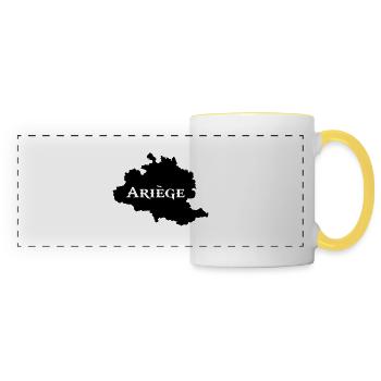 Ariège carte Ariégeoise - Mug panoramique contrasté et blanc - blanc/jaune - Devant