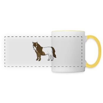 Poney shetland 2 - Mug panoramique contrasté et blanc - blanc/jaune - Devant