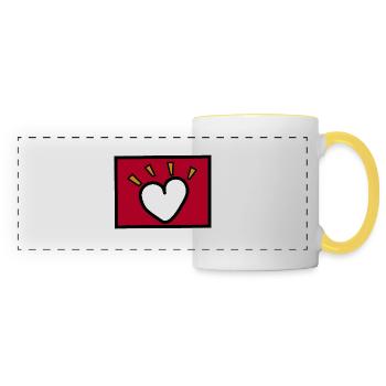 Loving is urgent - Panoramic Mug - white/yellow - Front