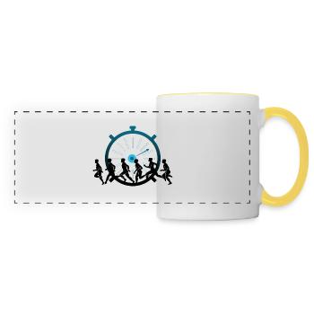 Race against the clock - Panoramic Mug - white/yellow - Front