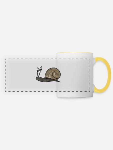 Skeptische Schnecke - Panoramatasse - Weiß/Gelb