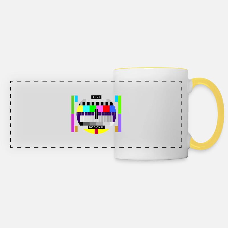 Test image test card status no signal screen display - Panoramic Mug - white/yellow