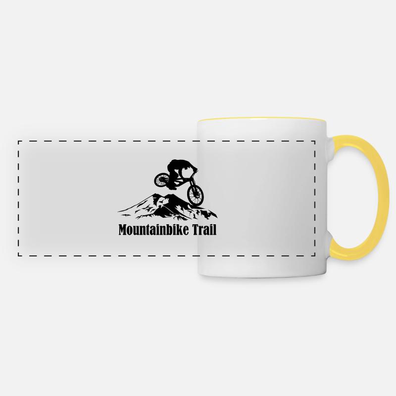 Mountain Bike Trail - Panoramic Mug - white/yellow