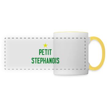 petit stephanois st etienne bébé enfant supporter - Mug panoramique contrasté et blanc - blanc/jaune - Devant