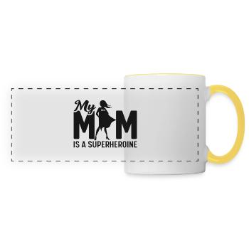 My Mom Is A Superheroine - Panoramic Mug - white/yellow - Front